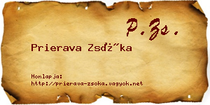 Prierava Zsóka névjegykártya